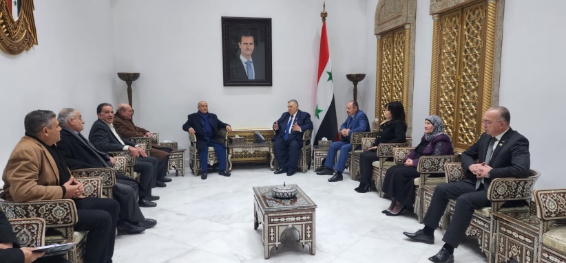 نائب الأمين العام للجبهة الشعبية يلتقي رئيس مجلس الشعب السوري