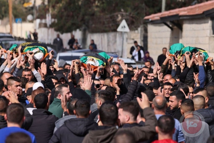 تشييع جثامين الشهداء الثلاثة في جنين