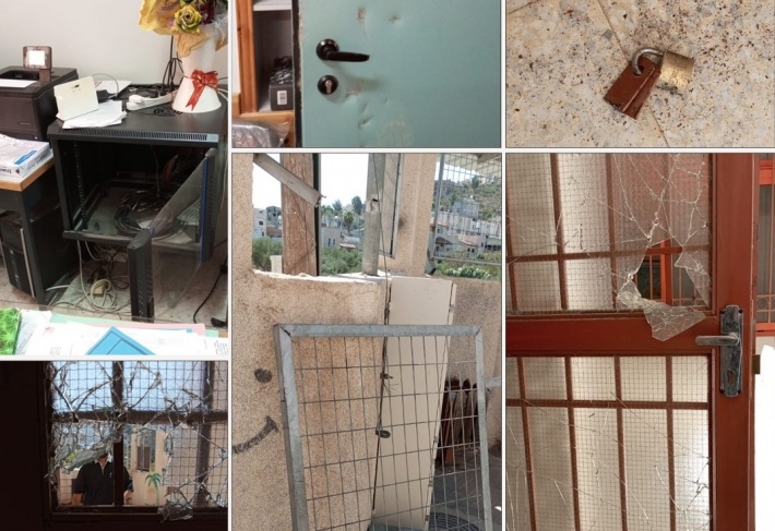 The occupation destroys the contents of a school in the town of Beita