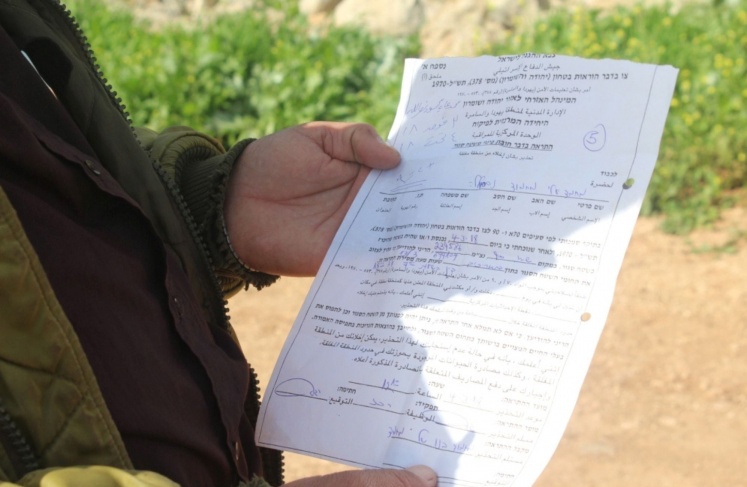 The occupation notifies the demolition and halt of construction of 15 homes south of Nablus