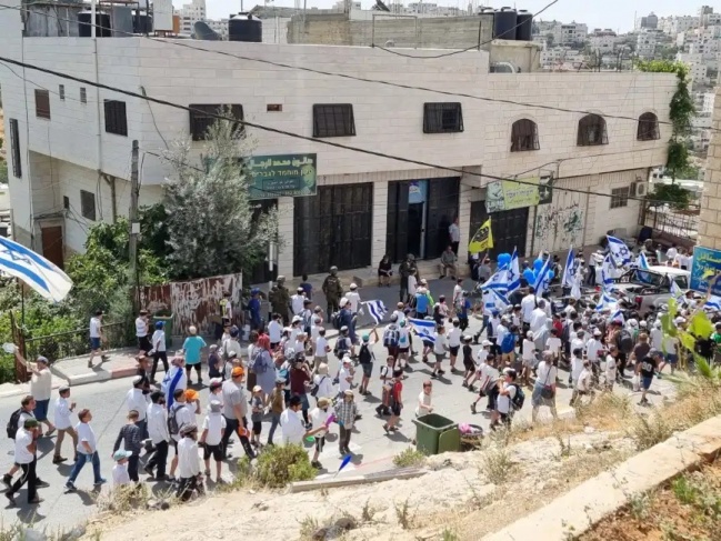 A provocative march by settlers in the Old City of Hebron