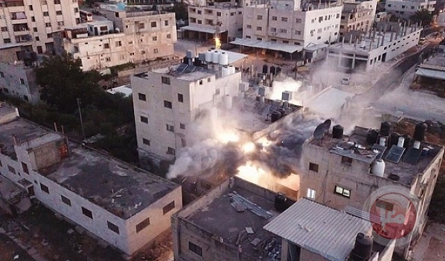 Injuries and the bombing of a house and headquarters of the Fatah movement in Nablus
