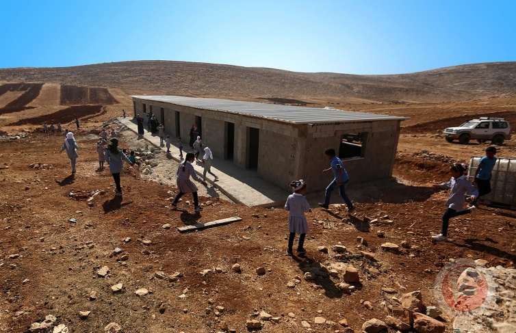 The occupation demolishes the "Ras al-Tin" school.  east of Ramallah