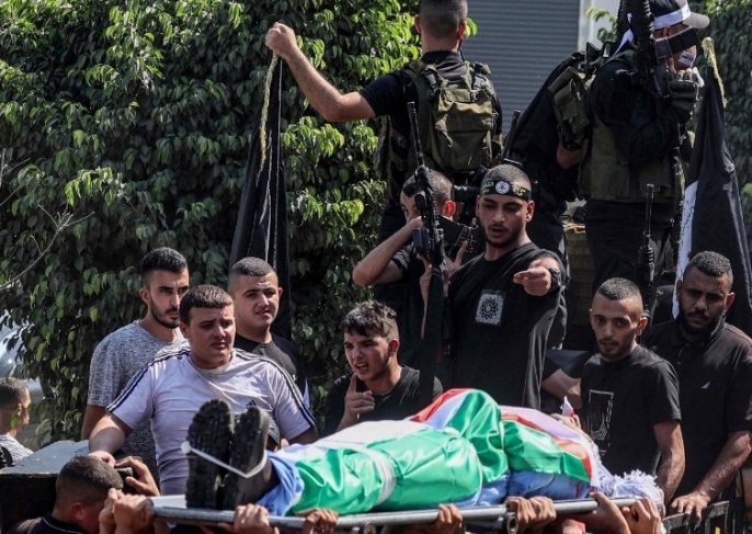 The funeral of the martyr Abu Harb in Tulkarm