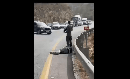 The occupation police assaulted a young Palestinian man north of Ramallah