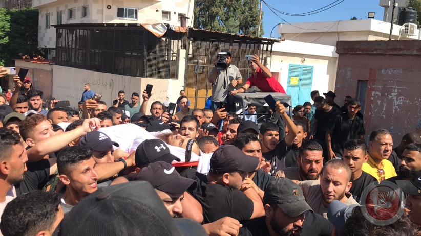 The funeral of the five martyrs who were killed near the border east of Gaza