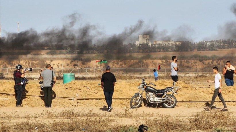 قوات الاحتلال تطلق النار على المتظاهرين على حدود غزة