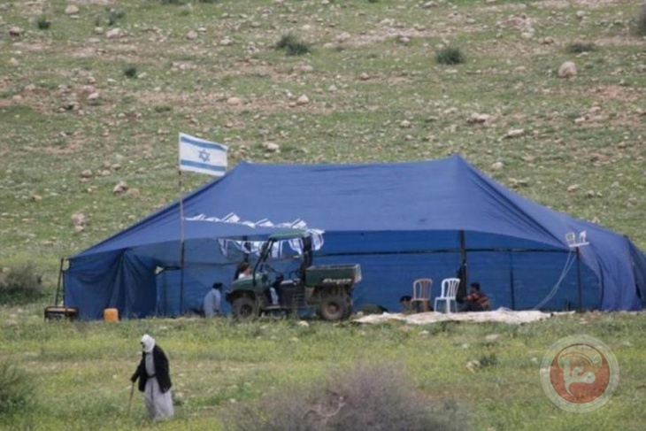 Settlers set up tents in the Zaatara Wilderness, east of Bethlehem, and seize lands