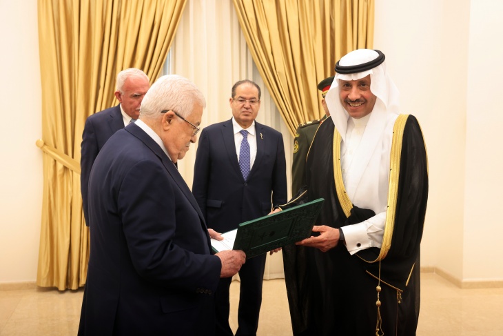 The President accepts the credentials of the Ambassador of the Kingdom of Saudi Arabia to the State of Palestine