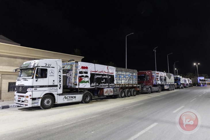Egypt sends the sixteenth batch of Palestinian aid to Gaza