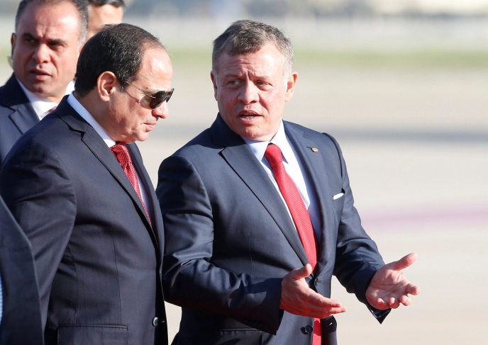 The Egyptian President and the King of Jordan affirm their rejection of the forced displacement of Palestinians