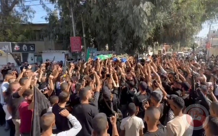 The funeral of the bodies of four martyrs in Jenin camp