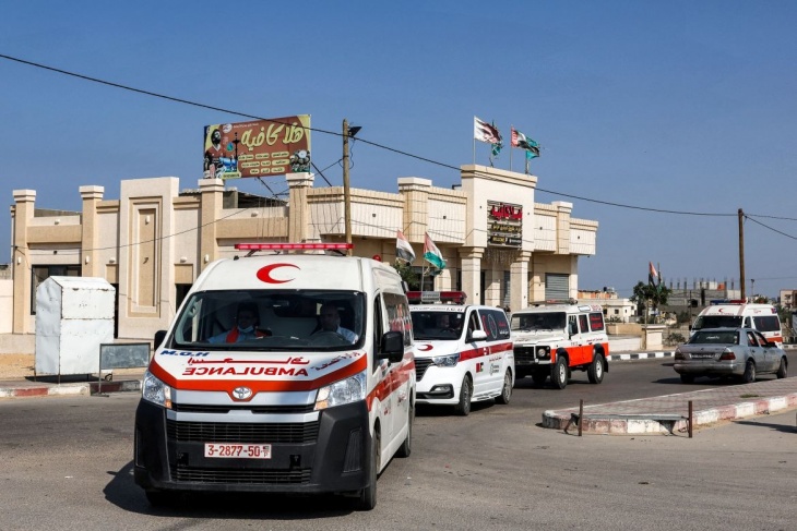 67 ambulances entered the Gaza Strip through the Rafah crossing