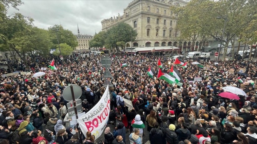 Huge demonstrations in the French capital, Paris, in support of Gaza
