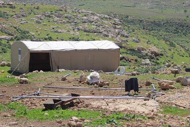 Demolishing their homes - forcing 20 families in Khirbet Tana to leave