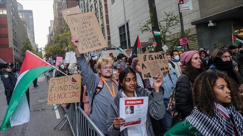 American activists denounce Washington's support for Israel's war on Gaza