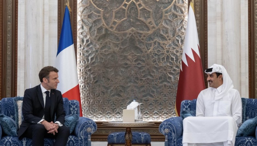 The Emir of Qatar and Macron are discussing the return of calm and a permanent cessation of the war on Gaza