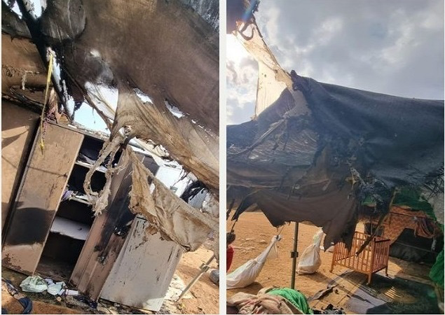 A family survived after settlers poured “fire water” on them.  In her tent east of Bethlehem