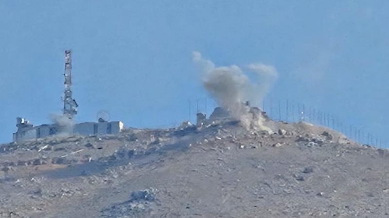 Rockets from southern Lebanon towards the Israeli Ruwaisat Al-Alam site