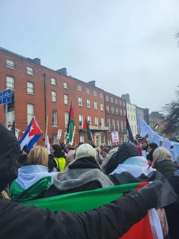 A massive demonstration in Dublin against Israel's crimes against our Palestinian people