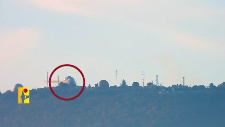 The Israeli army: Damage to an air base following bombing from Lebanon