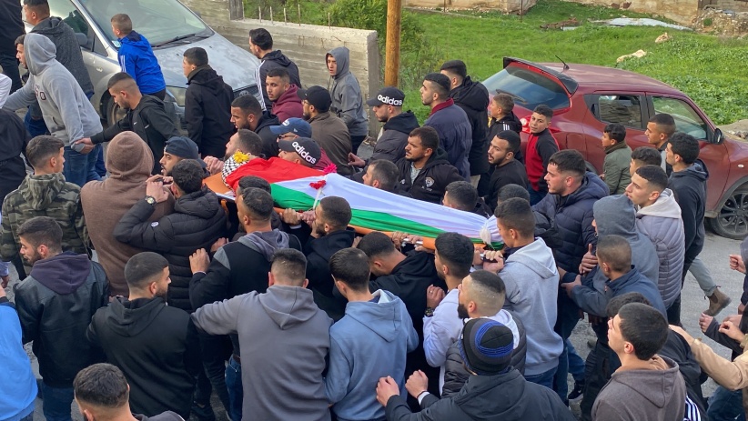 The funeral of the martyr Obaida Hamed in Silwad