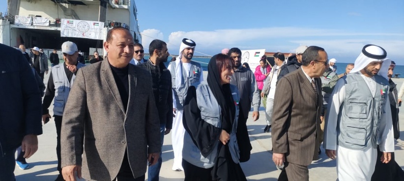 سفينة وطائرة مساعدات إماراتيتان تصلان ميناء ومطار العريش الدولي