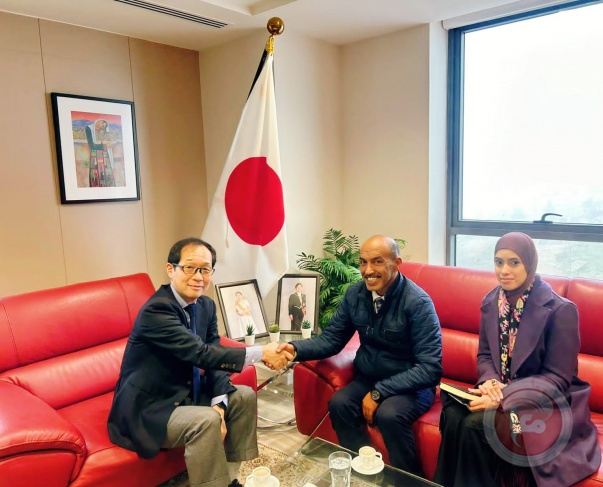 Al-Baidar Organization holds a meeting with the Japanese ambassador in Ramallah to discuss the situation of Bedouin communities