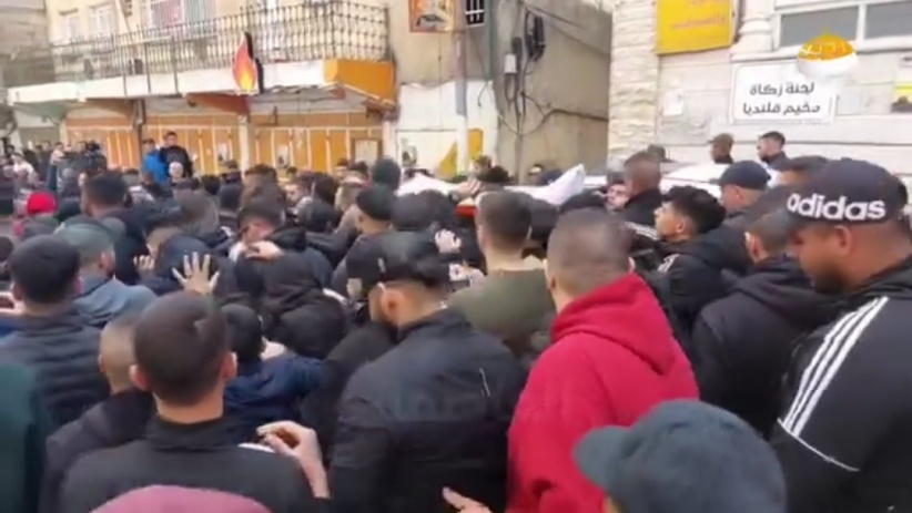 The funeral of the martyr Abu Shalbak in Qalandia camp