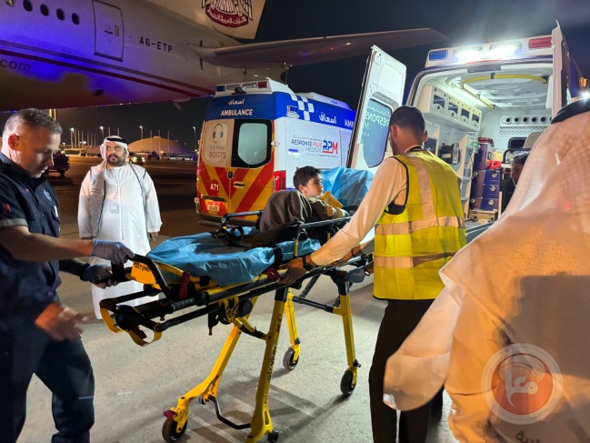 The UAE continues its support and receives the 14th batch of wounded children and cancer patients