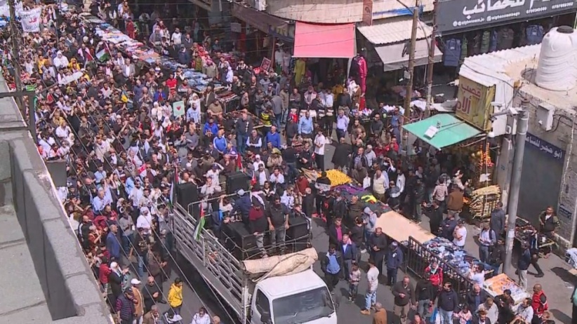 Jordan.. Thousands demonstrate in several governorates in solidarity with Gaza