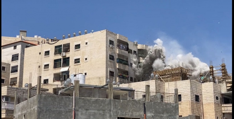 The bombing of the house of the martyr Fadi Jamjoom in the Shuafat camp