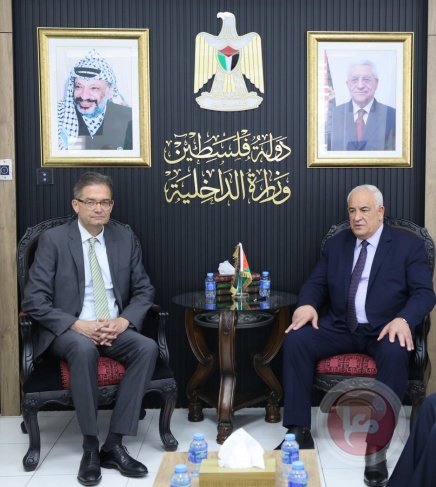 وزير الداخلية يلتقي رئيس مكتب تمثيل المانيا لدى دولة فلسطين