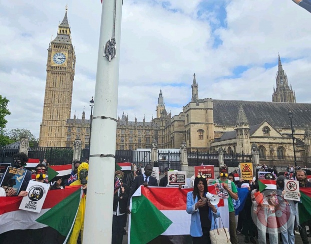 تظاهرة في لندن تندد باستخدام الجيش السوداني للأسلحة الكيميائية وانتهاكاته