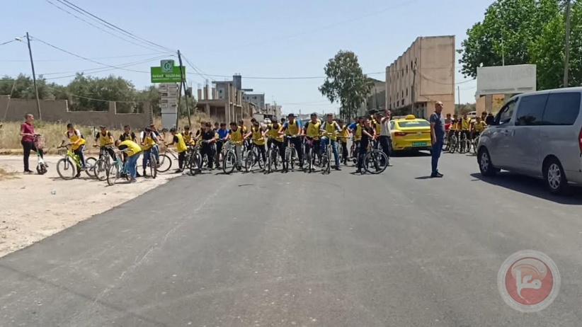 الاتحاد الفلسطيني للدراجات الهوائية ينظم مسيرة دراجات هوائية في بلدة الزاوية 