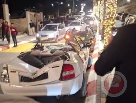 نجاة اسرة من حادث دهس في تفوح