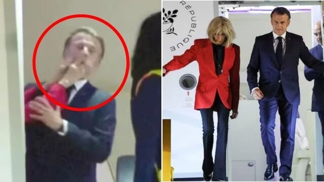 شاهد بالفيديو.. ماكرون يتعرض لصفعة من زوجته..والرئيس يوضح ما جرى!