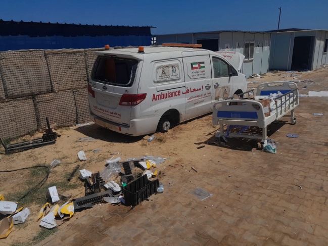 القطاع الصحي في الشبكة يستنكر جريمة الاعتداء والسطو على المستشفى الميداني في الزوابدة وسط قطاع غزة