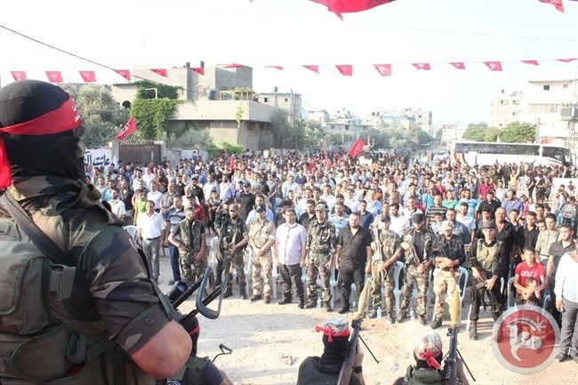 غزة: الآلاف يشاركون في مسير عسكري وحفل تأبين الشهيد القائد يوسف الوصيف