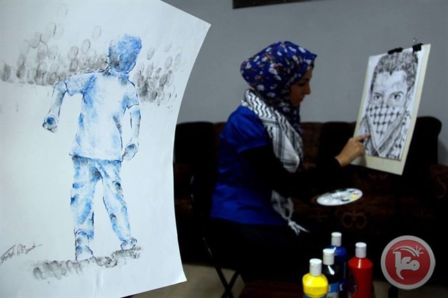 الرسم بـ &quot;بصمة الأصبع&quot; تقنية جديدة لدعم الانتفاضة