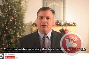 القنصل الأمريكي يرسل تهاني الميلاد لاهالي القدس والضفة وغزة