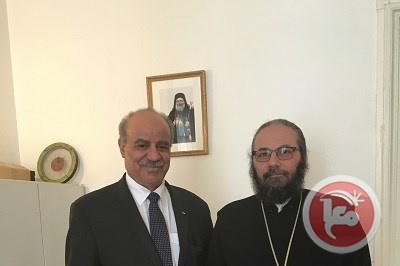 الهرفي يلتقي مطران كنيسة انطاكية وسائر المشرق للمسيحيين الارثوذكس