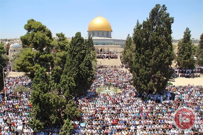 اداء صلاة الاستسقاء في المسجد الاقصى 