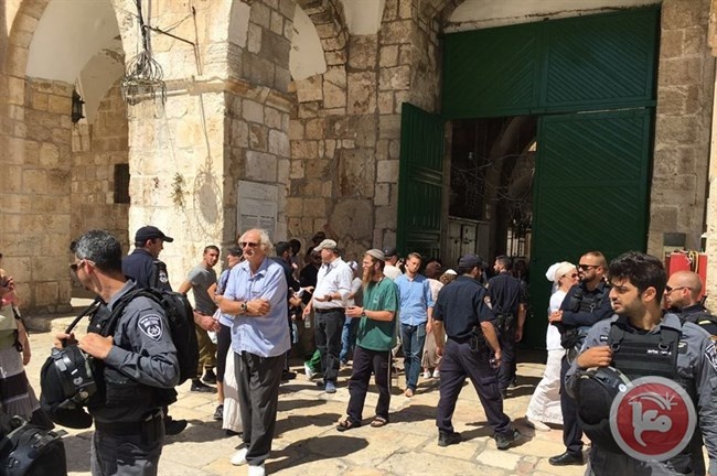 الاحتلال يعتقل فلسطينية بدعوى حيازة سكين في المسجد الاقصى