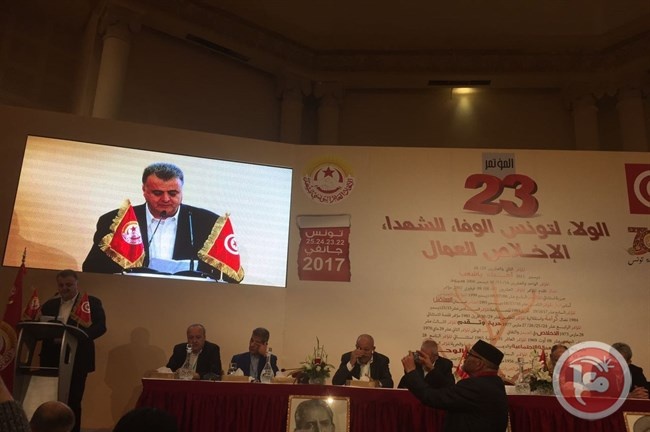 سعد: يلقي كلمة فلسطين في مؤتمر للاتحاد العام التونسي للشغل