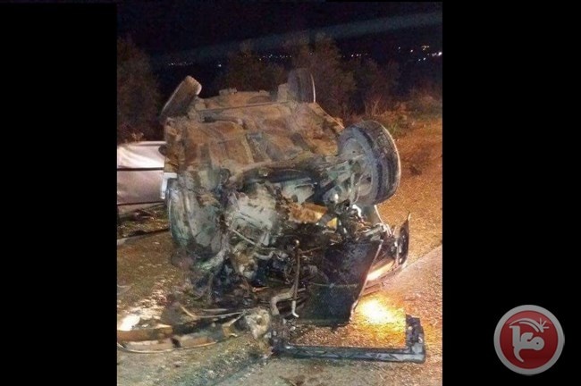 اصابتان في حادث سير ذاتي شرق قلقيلية
