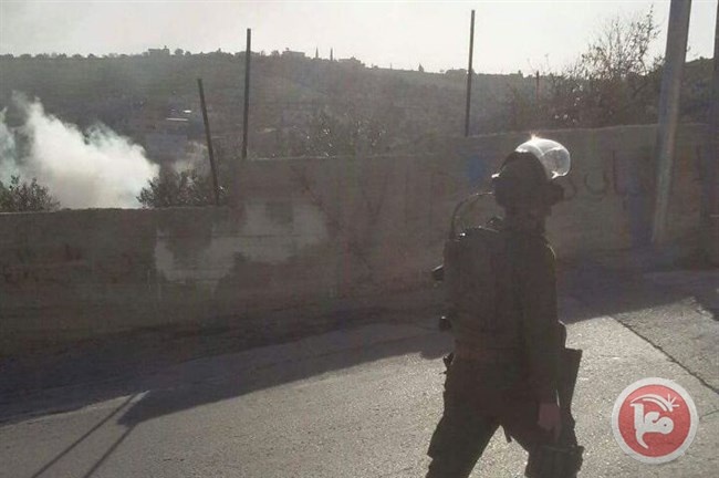 فيديو- جنود الاحتلال يرشون مدرسي تقوع بغاز الفلفل