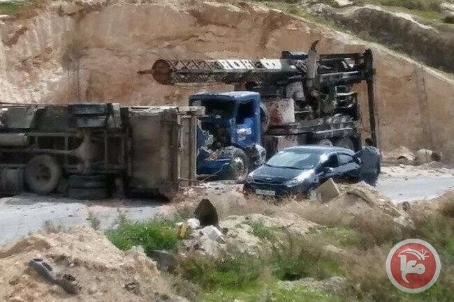 إصابة 3 مواطنين في حادث سير شرق بيت لحم