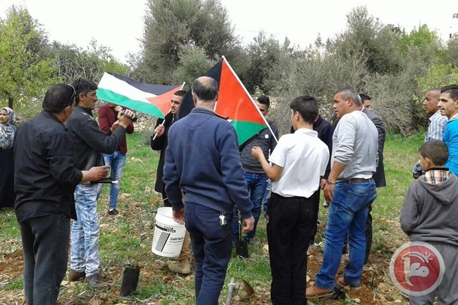 الخليل- الاحتلال يقمع مظاهرة بيوم الأرض ويعتقل 4 نشطاء