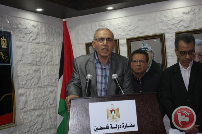 سفارة فلسطين في سوريا تساند اضراب الاسرى